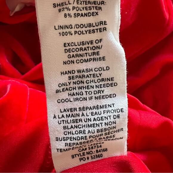 Avec Les Filles Red Velvet Rosette Off-the-Shoulder Mini Dress - Picture 6 of 6